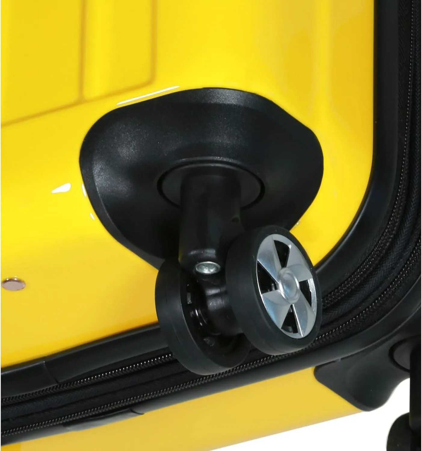 World Traveler Contour Lightweight Polycarbonate Hardside Expandable Spinner Luggage with TSA Lock, Yellow, 2-Piece Set(20in,24in)