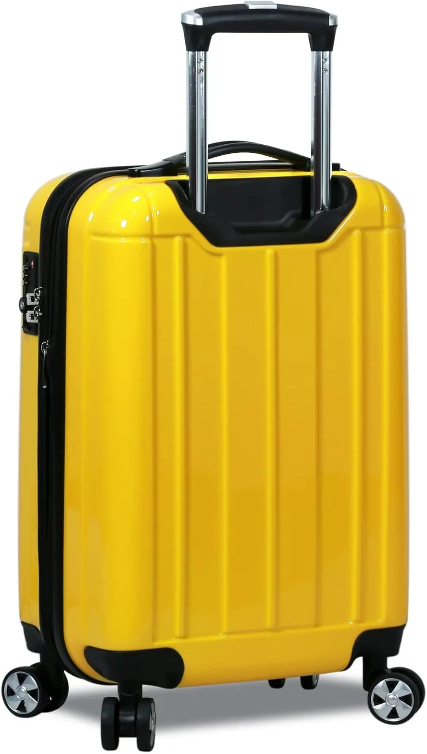 World Traveler Contour Lightweight Polycarbonate Hardside Expandable Spinner Luggage with TSA Lock, Yellow, 2-Piece Set(20in,24in)