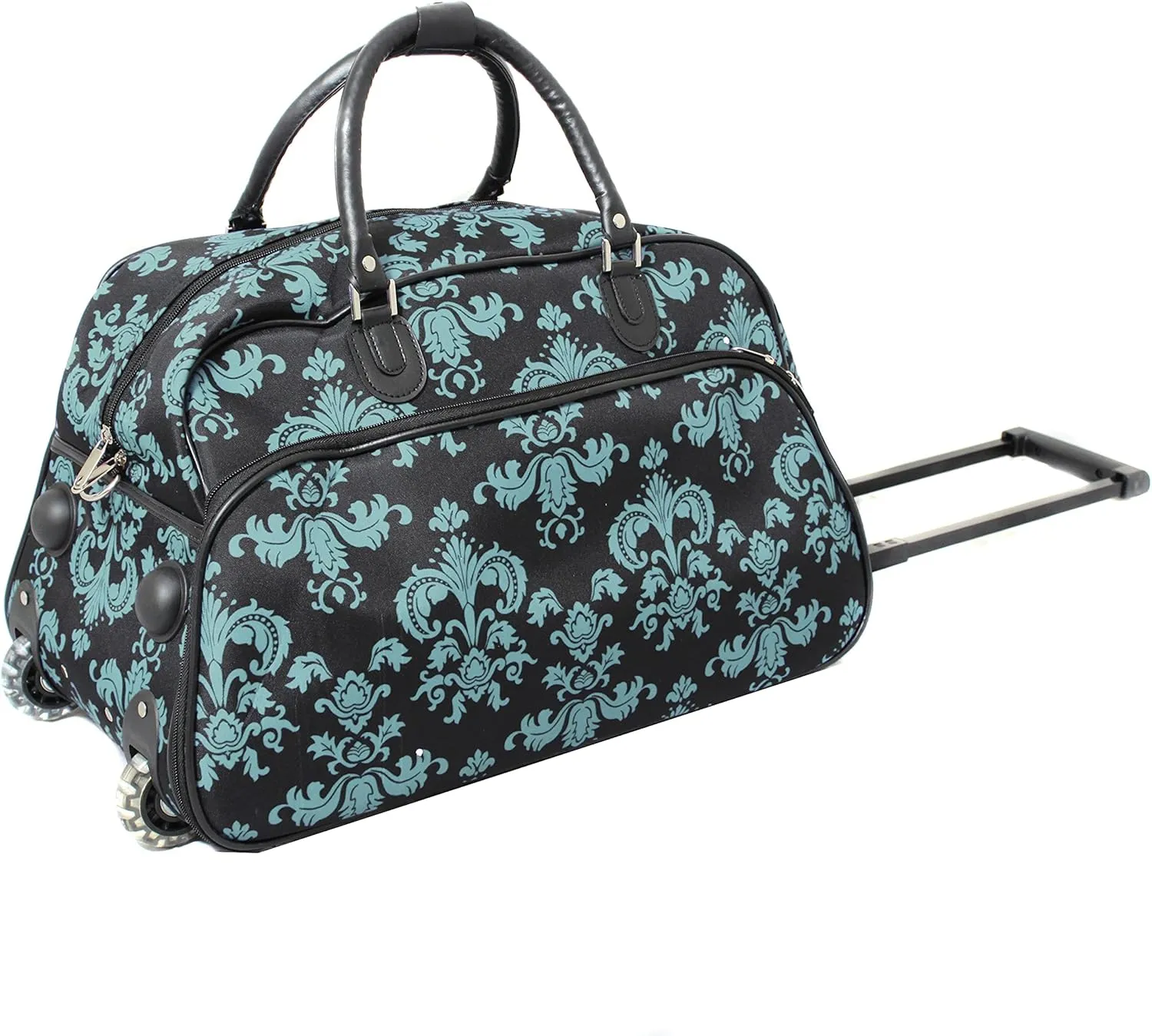 World Traveler Floral Prints 21-inch Carry-on Rolling Duffel Bag