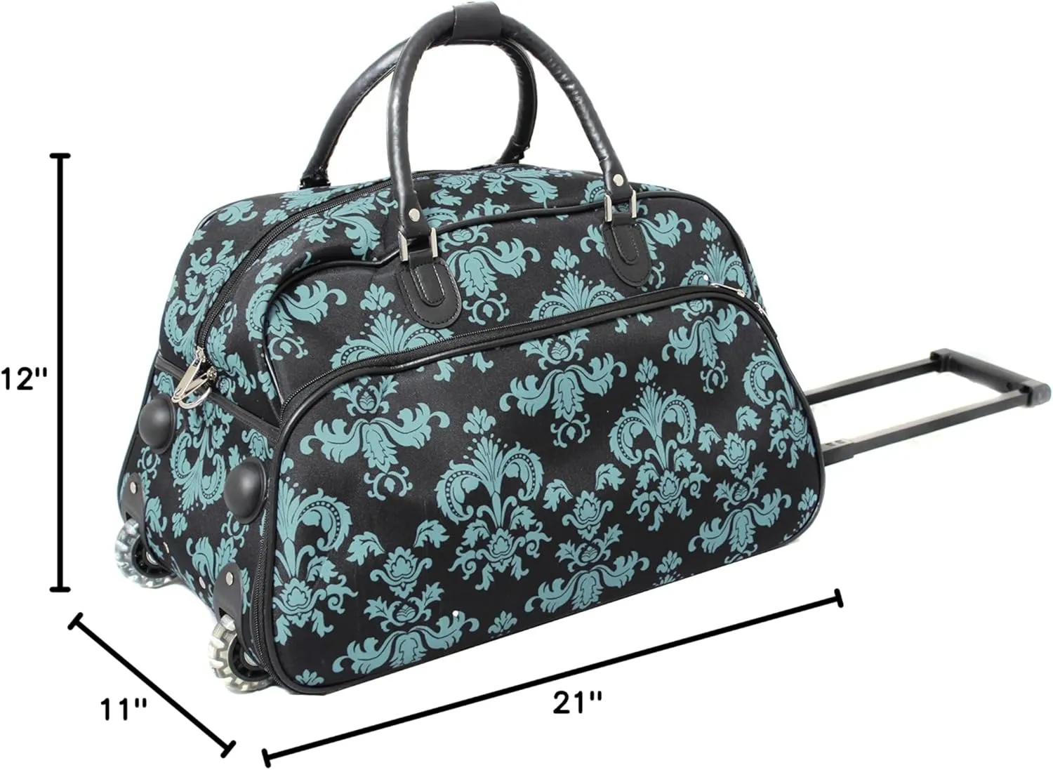World Traveler Floral Prints 21-inch Carry-on Rolling Duffel Bag