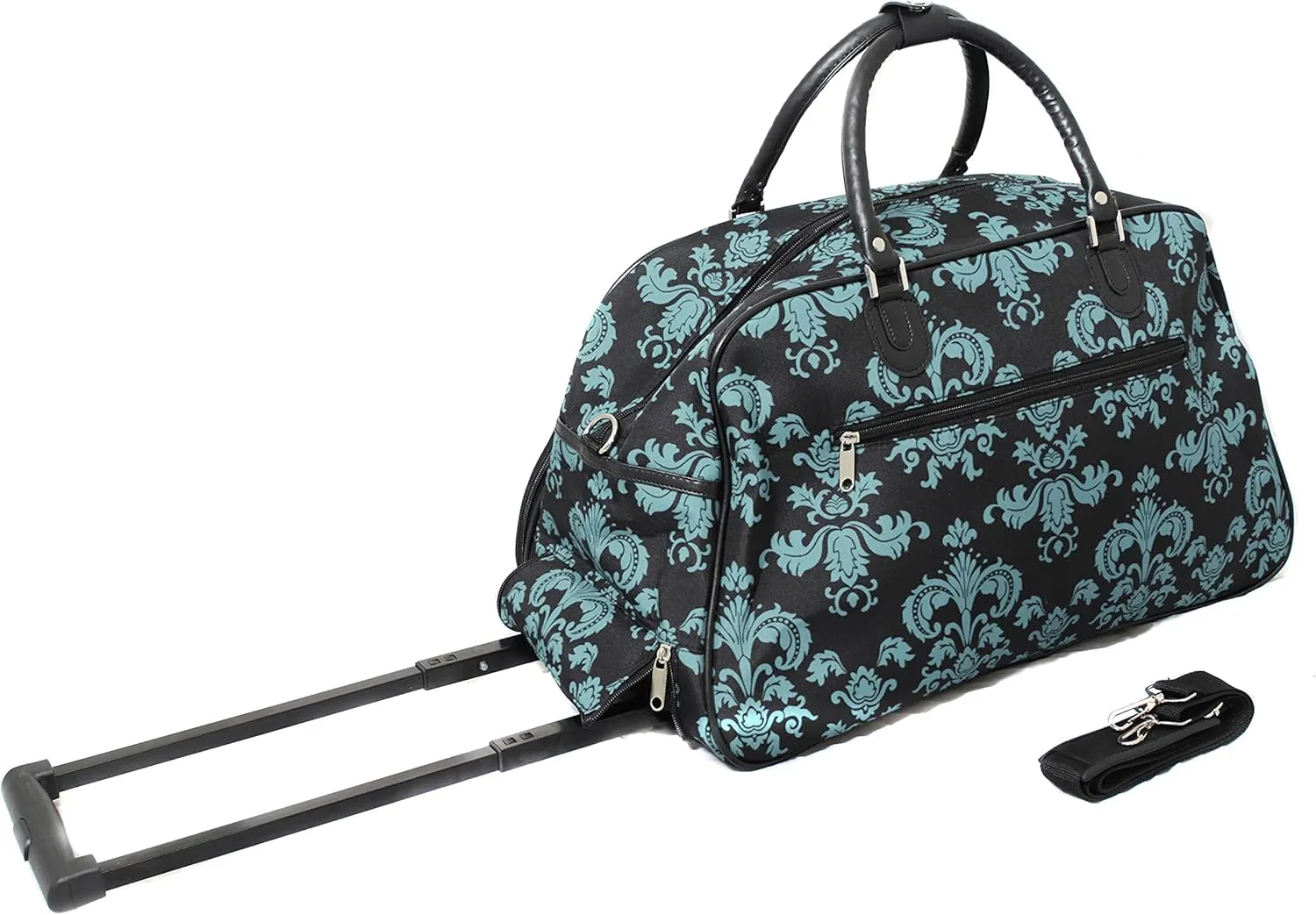 World Traveler Floral Prints 21-inch Carry-on Rolling Duffel Bag