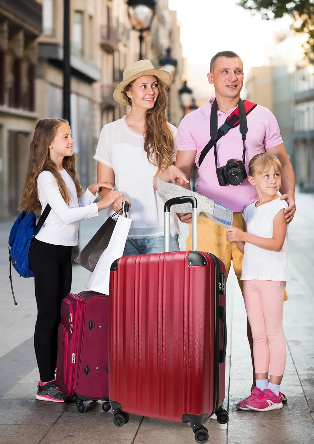 World Traveler Kemyer Quest Hardside Lightweight Expandable Spinner Suitcase Luggage, Burgundy, 25-inch