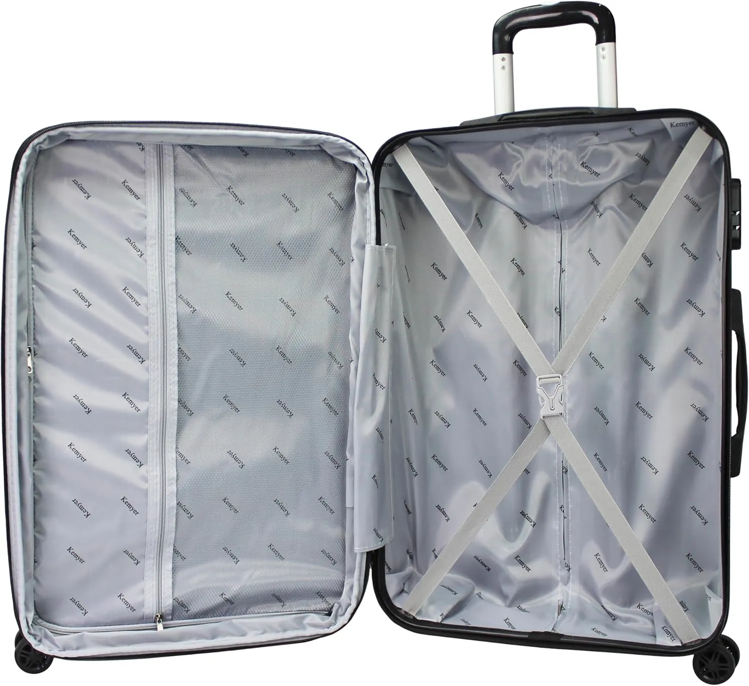 World Traveler Kemyer Quest Hardside Lightweight Expandable Spinner Suitcase Luggage, Sapphire Blue, 25-inch