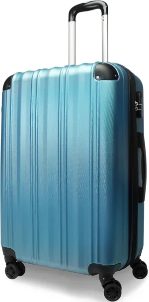 World Traveler Kemyer Quest Hardside Lightweight Expandable Spinner Suitcase Luggage, Sapphire Blue, 25-inch