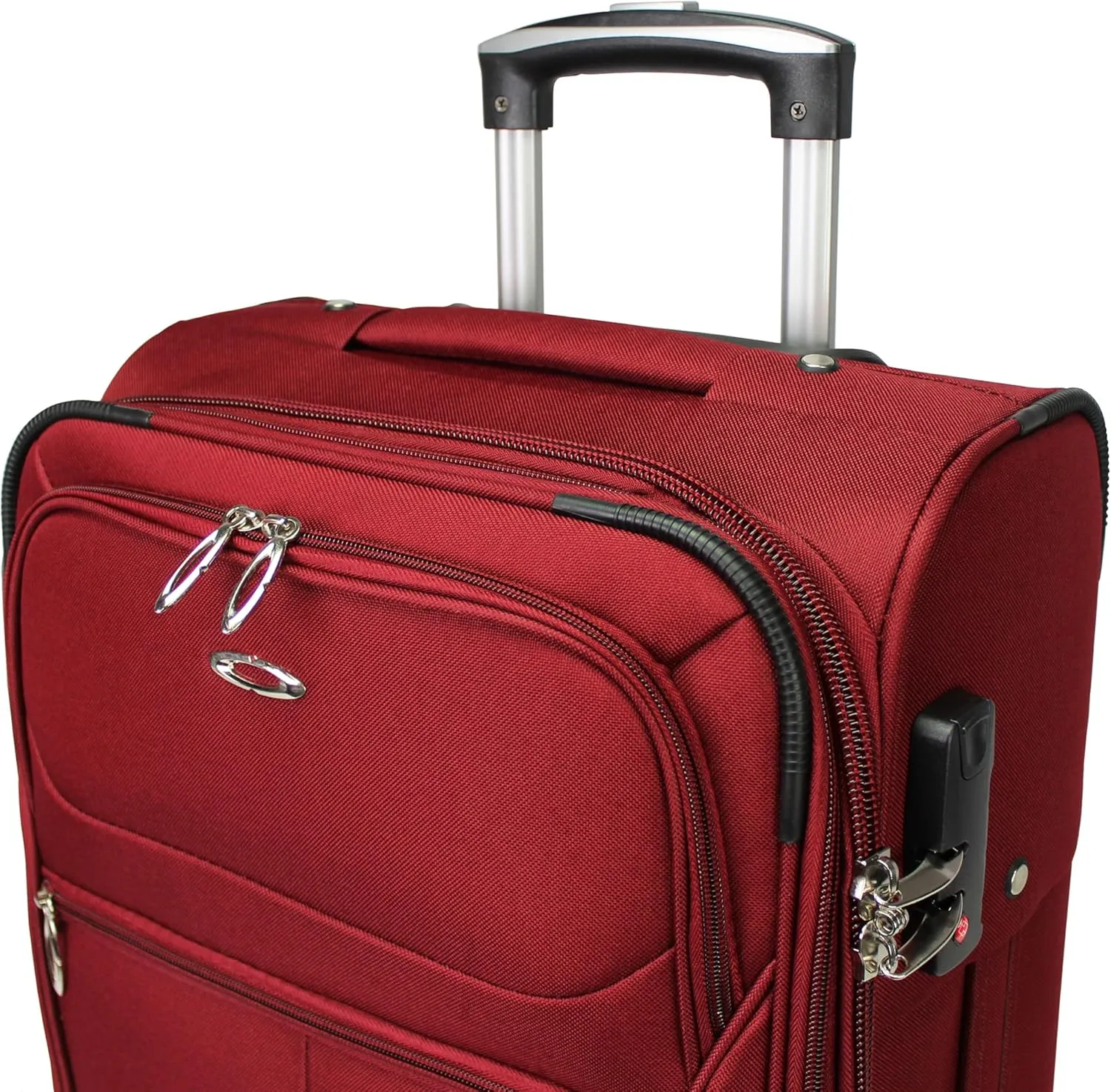 World Traveler Kemyer Softside Lightweight Expandable Spinner Luggage, Burgundy, 3-Piece Set(20in,25in,29in)