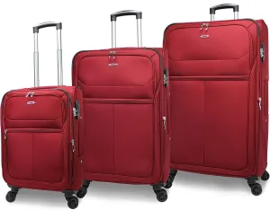 World Traveler Kemyer Softside Lightweight Expandable Spinner Luggage, Burgundy, 3-Piece Set(20in,25in,29in)