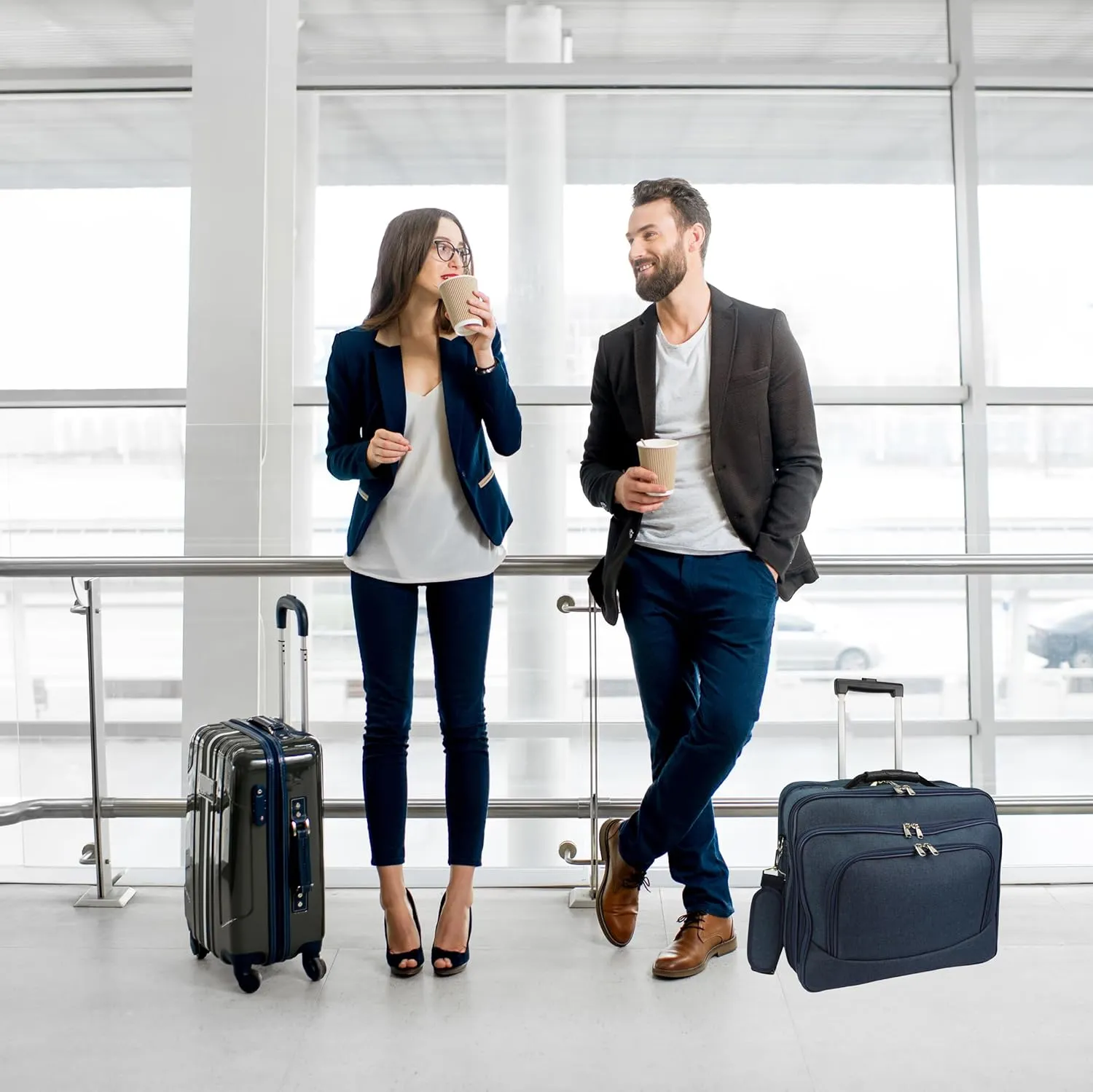 World Traveler Rolling 17-Inch Laptop Briefcase Computer Case, Navy, One Size