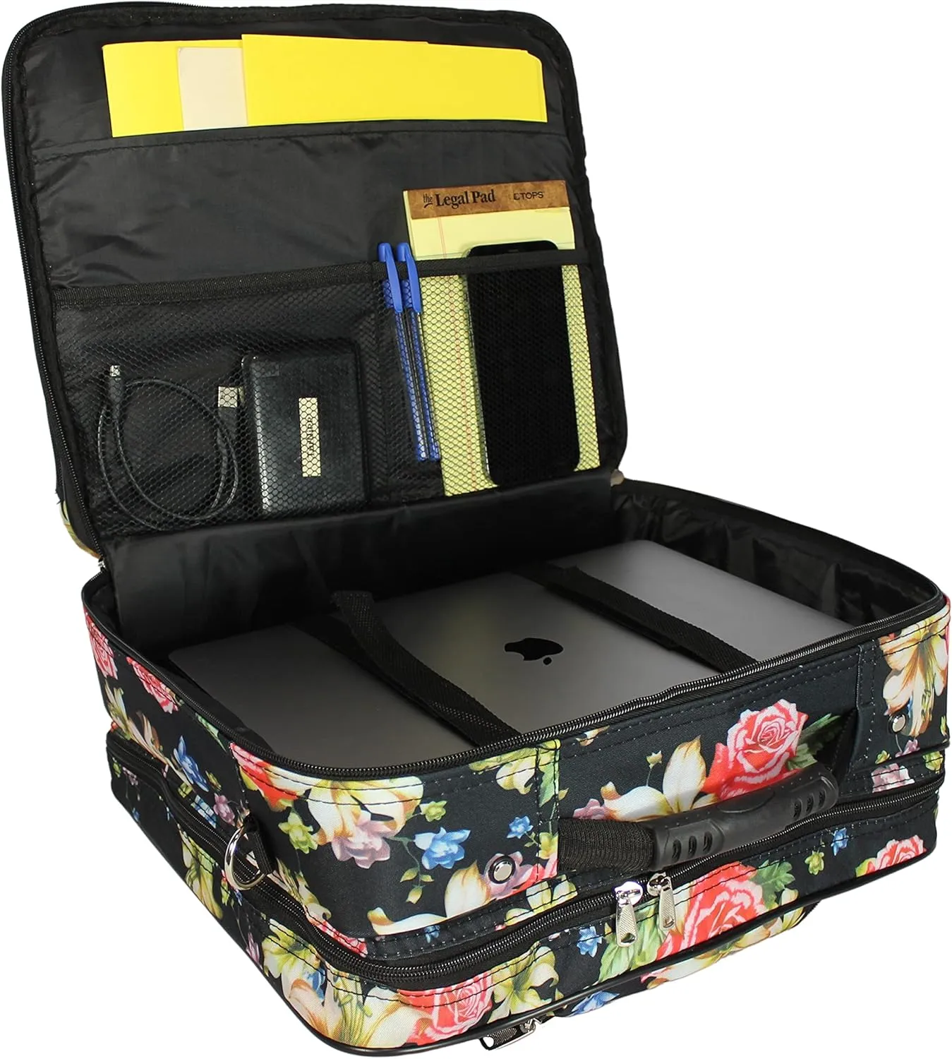 World Traveler Rolling 17-Inch Laptop Briefcase Computer Case, Rose Lily, One Size