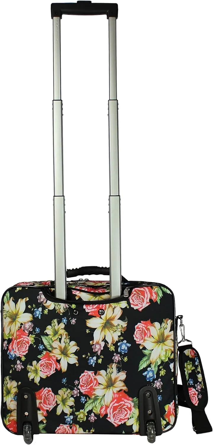 World Traveler Rolling 17-Inch Laptop Briefcase Computer Case, Rose Lily, One Size