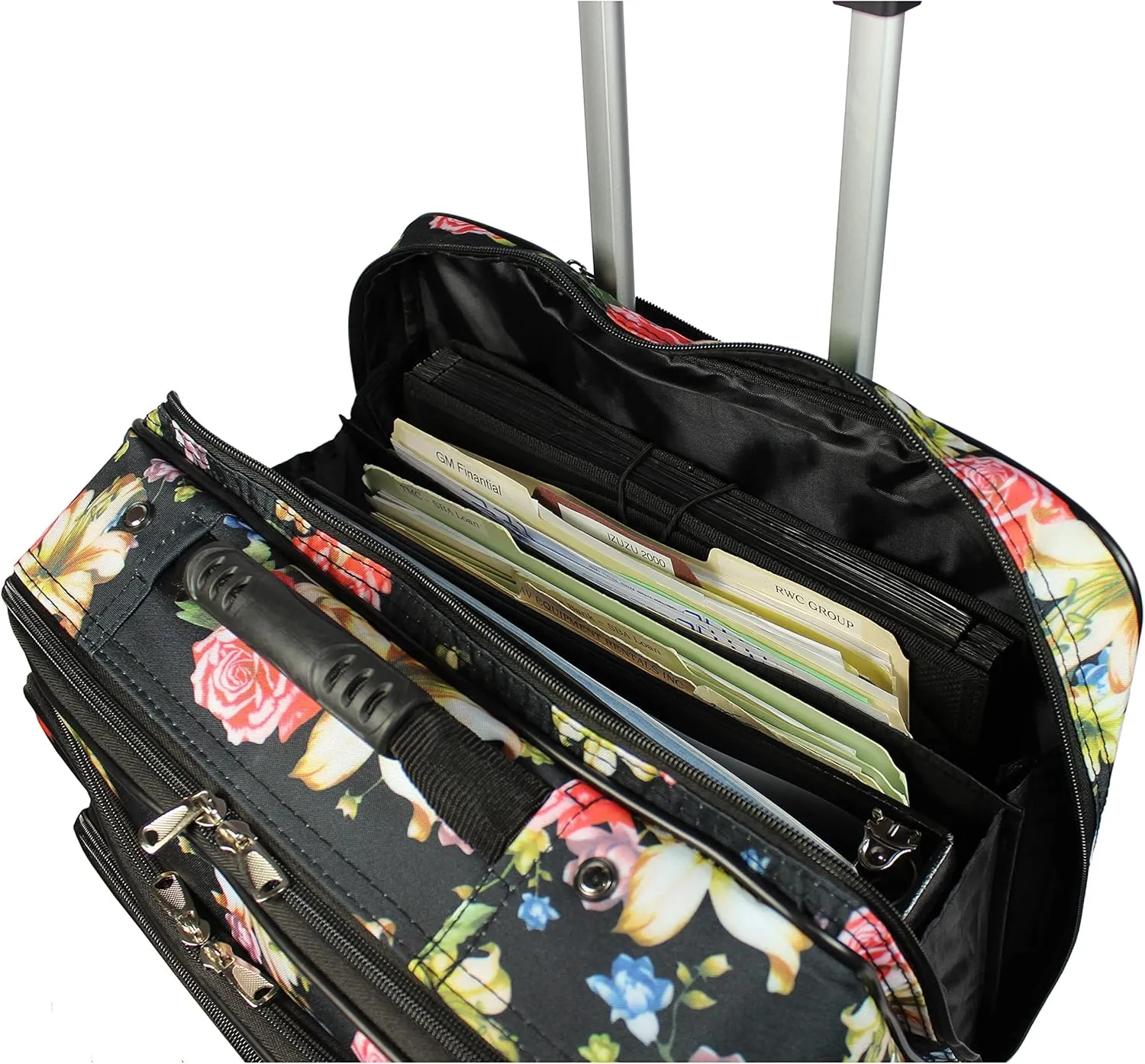 World Traveler Rolling 17-Inch Laptop Briefcase Computer Case, Rose Lily, One Size