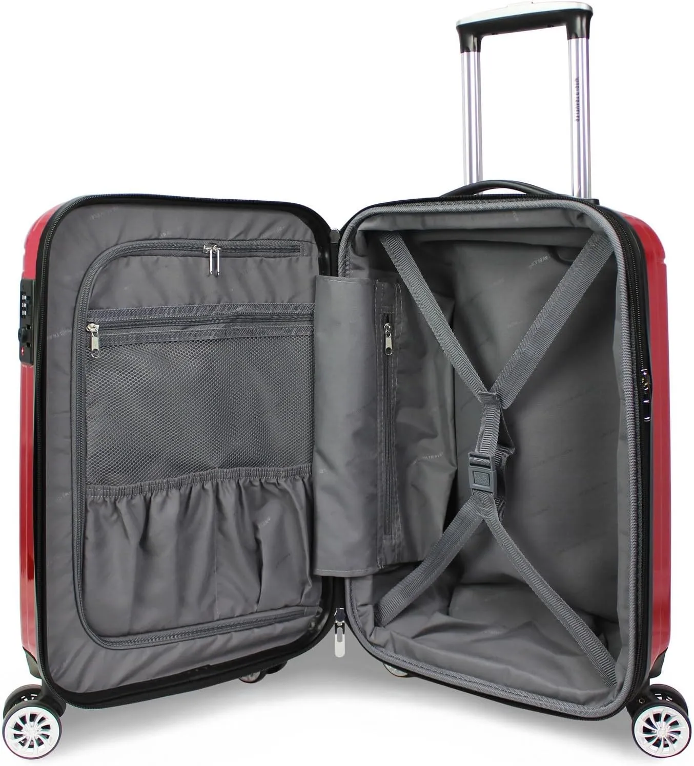 World Traveler VentureX Airline Approved Carry-On Luggage – Lightweight Hardside Suitcase with Spinner Wheels, Contour Red, 20-inch