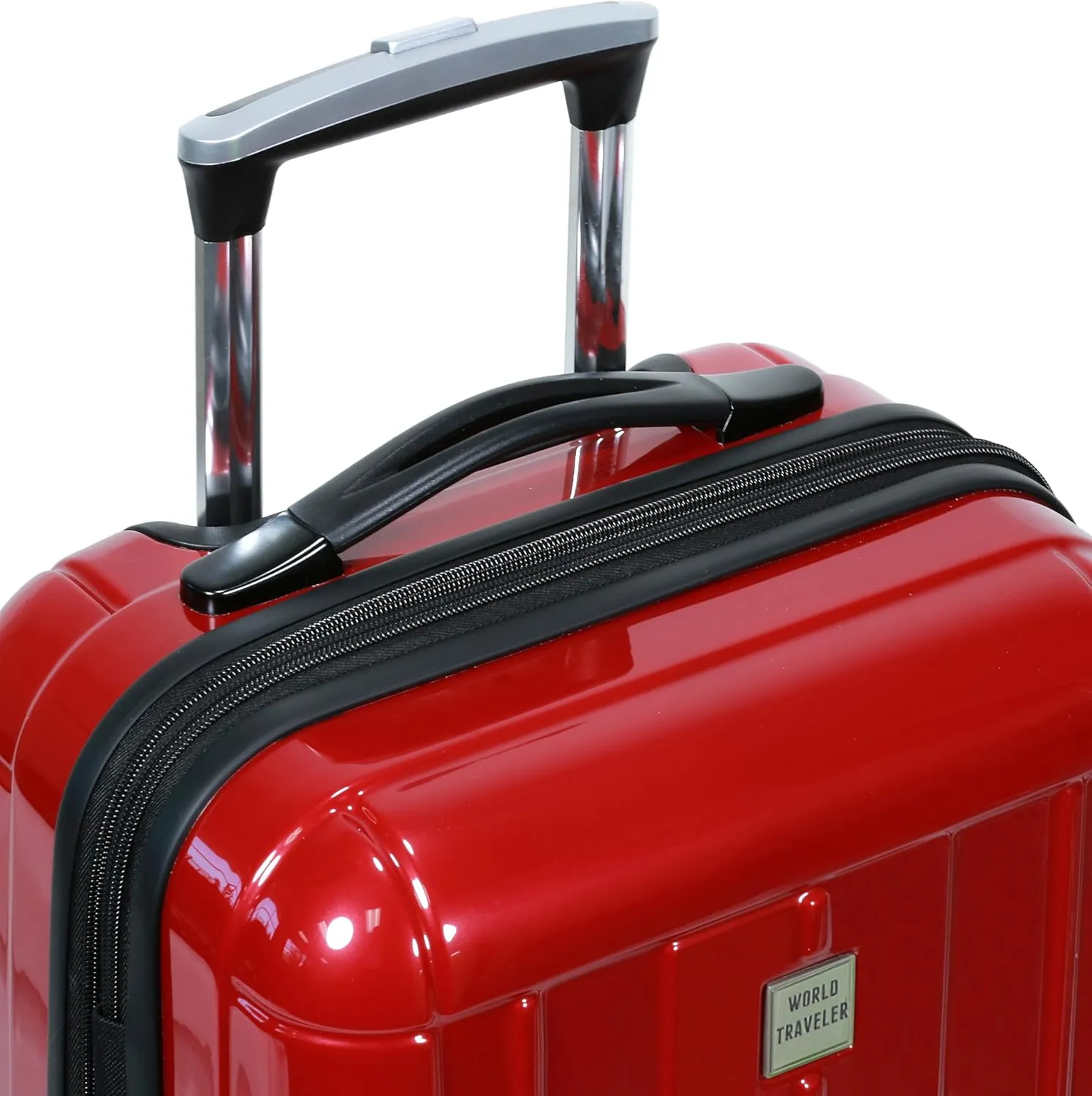 World Traveler VentureX Airline Approved Carry-On Luggage – Lightweight Hardside Suitcase with Spinner Wheels, Contour Red, 20-inch
