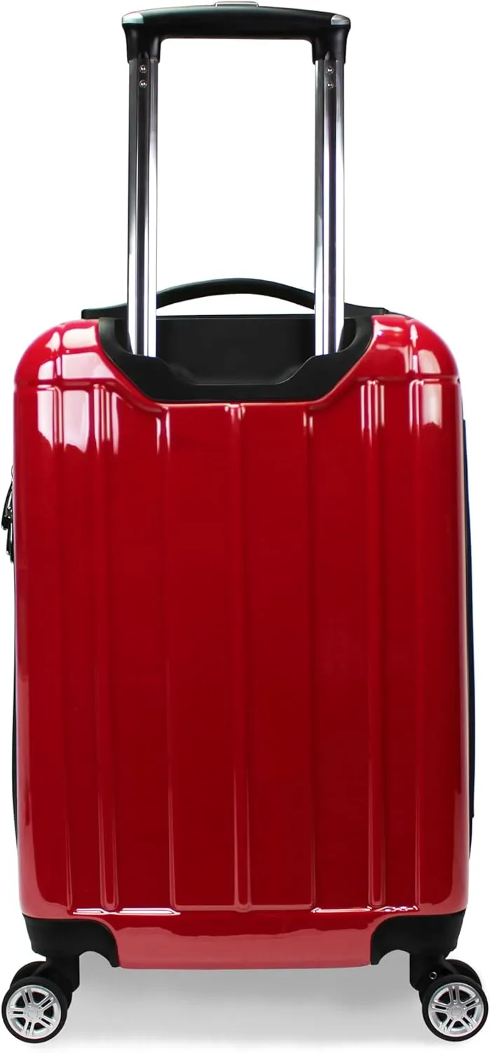 World Traveler VentureX Airline Approved Carry-On Luggage – Lightweight Hardside Suitcase with Spinner Wheels, Contour Red, 20-inch
