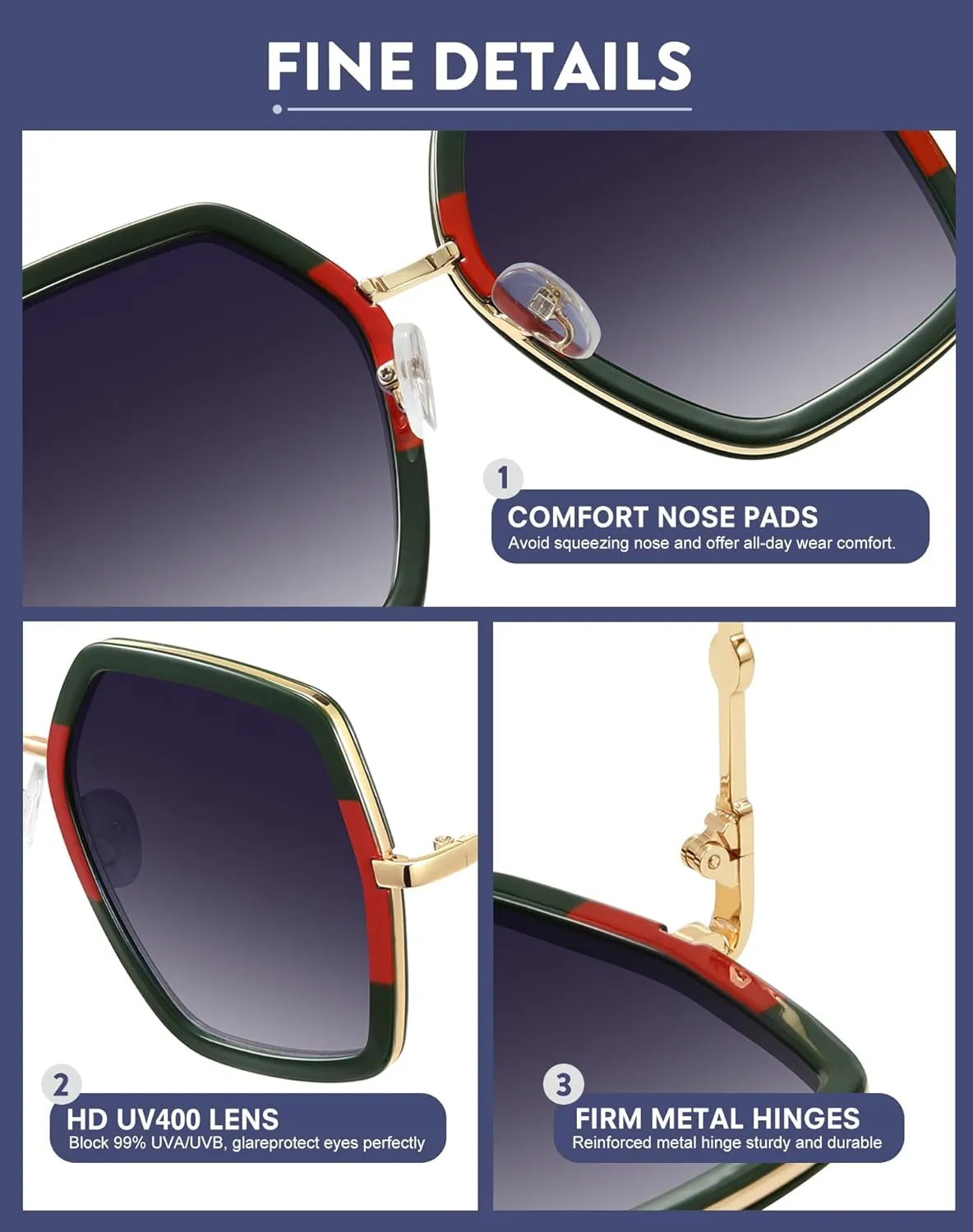 WOWSUN Oversized Big Fashion Sunglasses For Women Irregular Fashion Shades