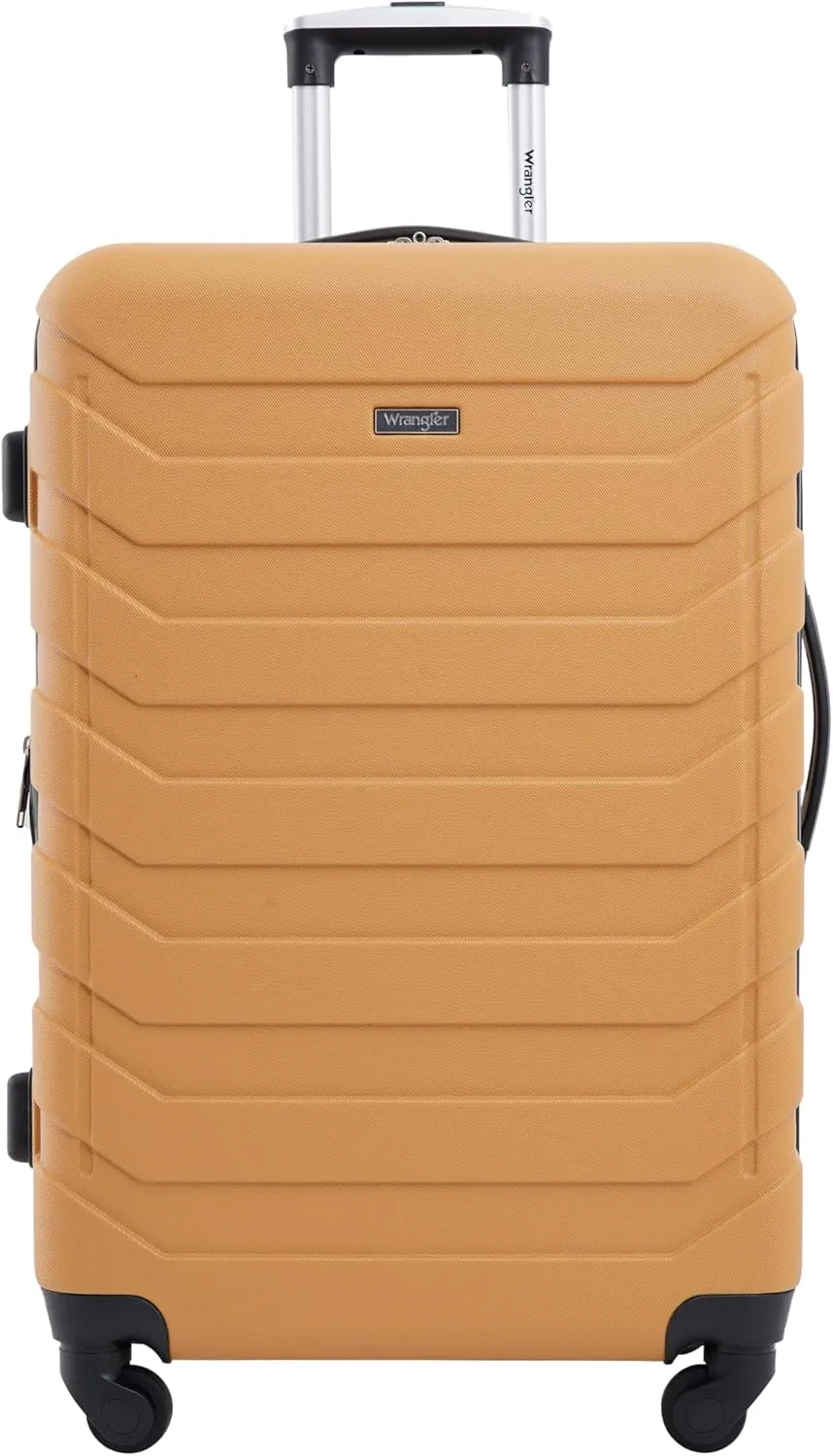 Wrangler Miami Luggage & Packing Cubes, Amber Gold, 4 Piece Set