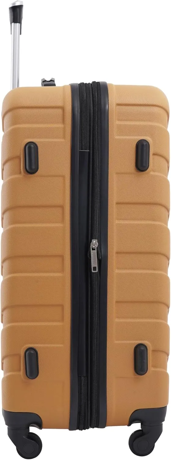 Wrangler Miami Luggage & Packing Cubes, Amber Gold, 4 Piece Set