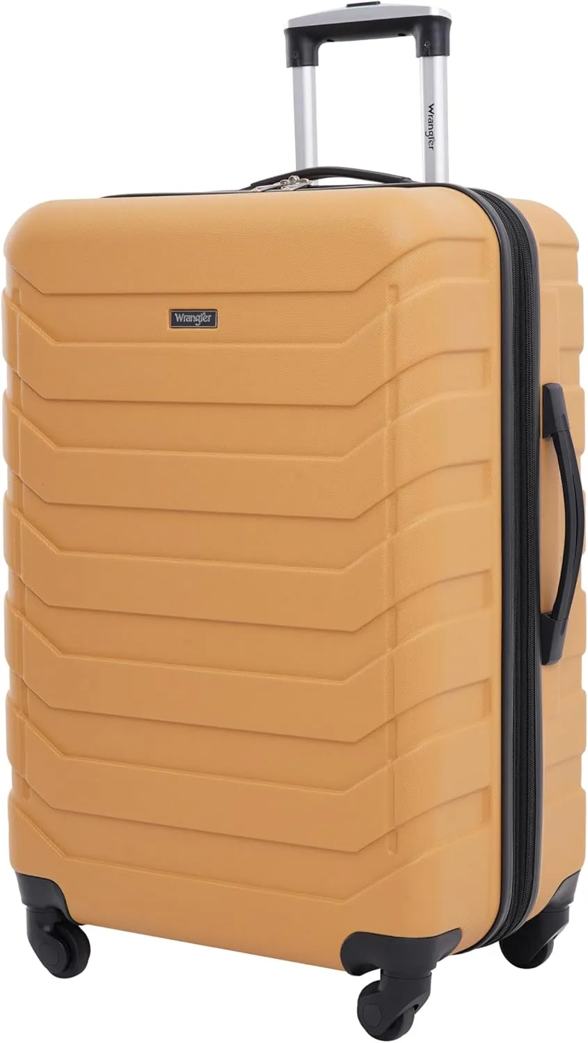 Wrangler Miami Luggage & Packing Cubes, Amber Gold, 4 Piece Set