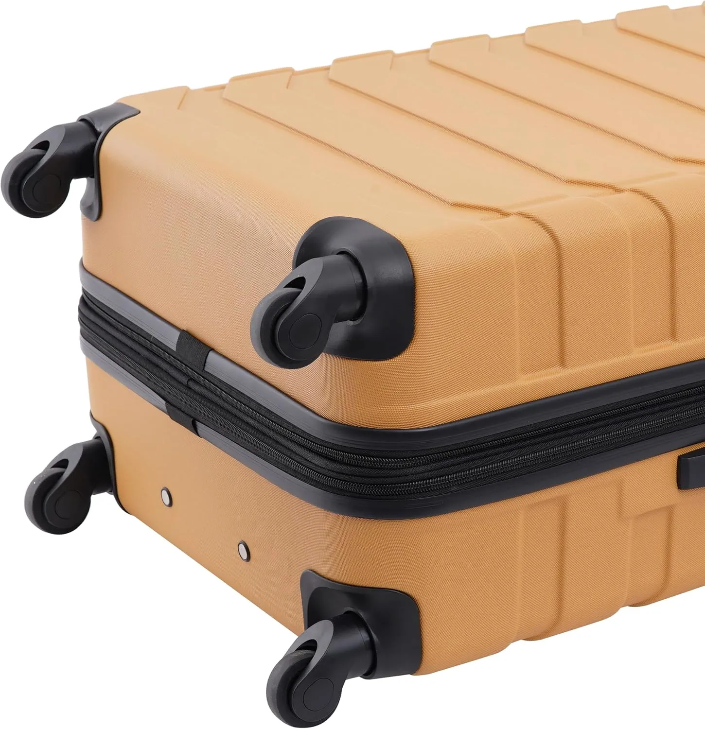 Wrangler Miami Luggage & Packing Cubes, Amber Gold, 4 Piece Set