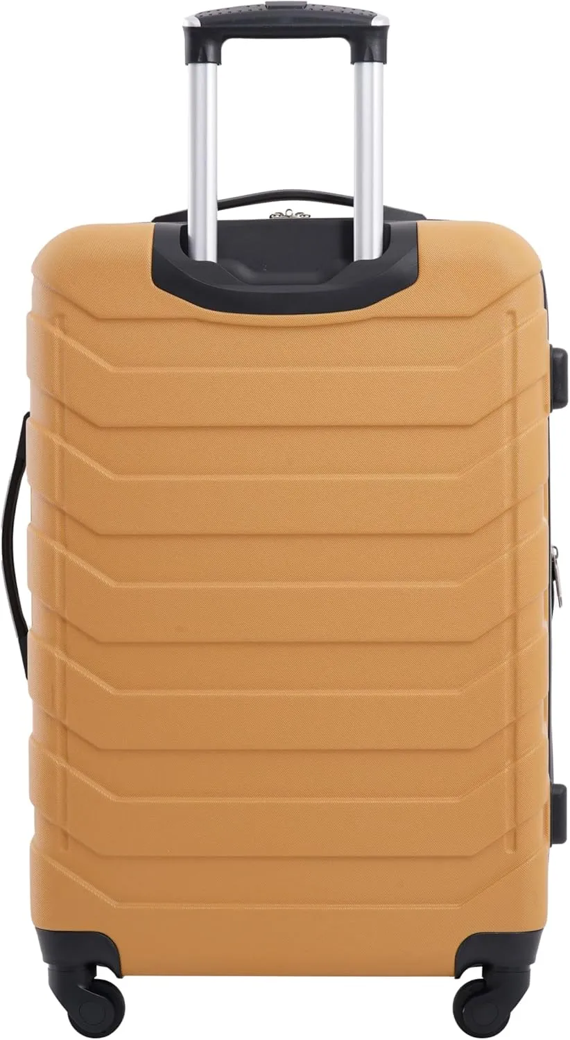 Wrangler Miami Luggage & Packing Cubes, Amber Gold, 4 Piece Set