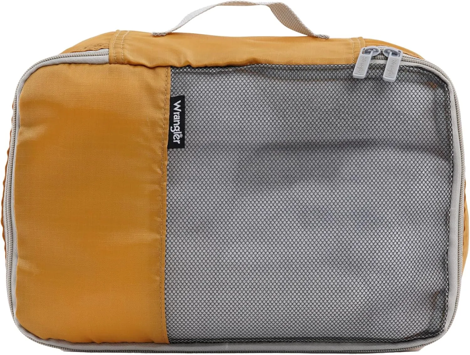 Wrangler Miami Luggage & Packing Cubes, Amber Gold, 4 Piece Set