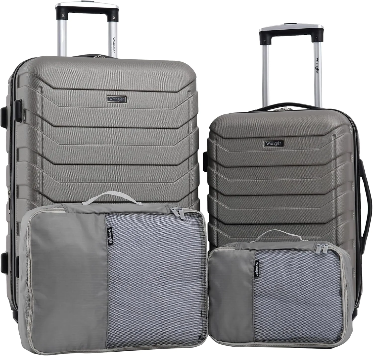 Wrangler Miami Luggage & Packing Cubes, Desert Taupe, 4 Piece Set