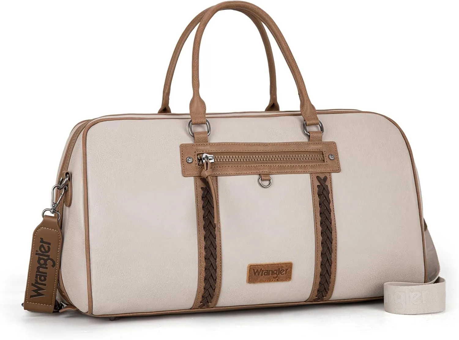 Wrangler Travel Duffel Bag Large Weekender Bag for Women Designer Carry on Overnight Bag for Trips Luggage Bag Gray