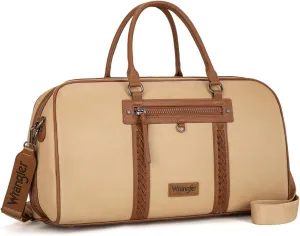 Wrangler Travel Duffel Bag Large Weekender Bag for Women Designer Carry on Overnight Bag for Trips Luggage Bag Tan