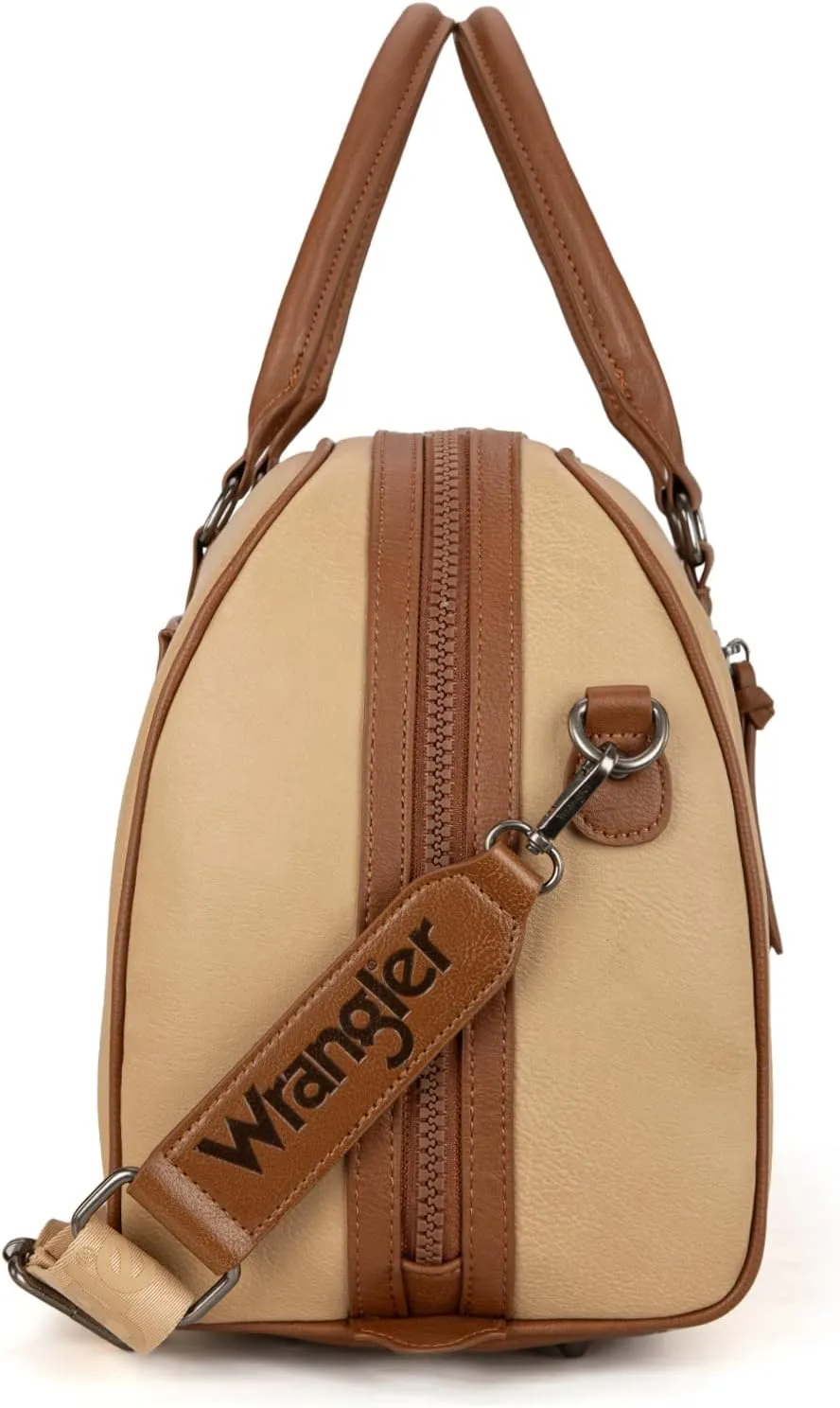 Wrangler Travel Duffel Bag Large Weekender Bag for Women Designer Carry on Overnight Bag for Trips Luggage Bag Tan