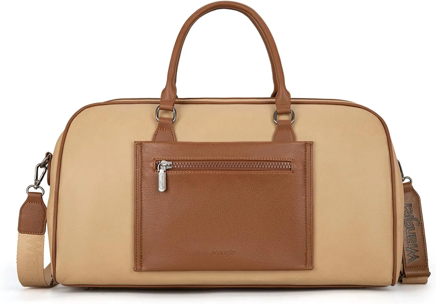 Wrangler Travel Duffel Bag Large Weekender Bag for Women Designer Carry on Overnight Bag for Trips Luggage Bag Tan