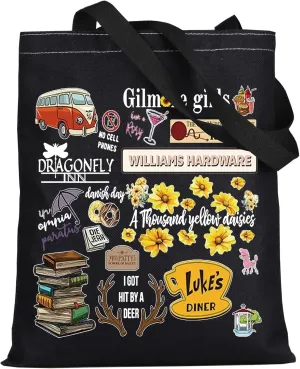 WZMPA Lorelai And Rory Fans Tote Bag Luke's Diner Gifts Luke's Dinner Reusable Grocery Bag Lorelai And Rory Merchandise