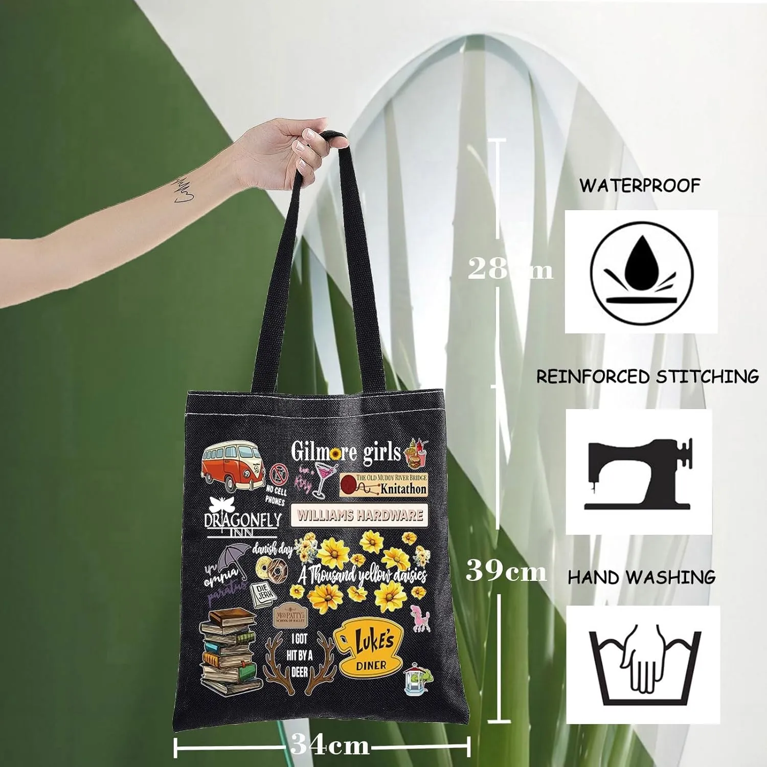 WZMPA Lorelai And Rory Fans Tote Bag Luke's Diner Gifts Luke's Dinner Reusable Grocery Bag Lorelai And Rory Merchandise