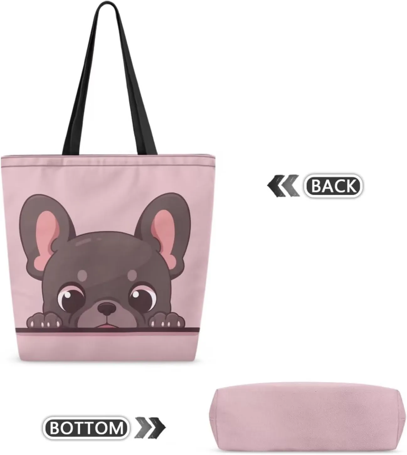Xpyiqun Canvas Tote Bag for Women Aesthetic Cloth Bags Reusable Grocery Shopping Bag Large Shoulder Handbag