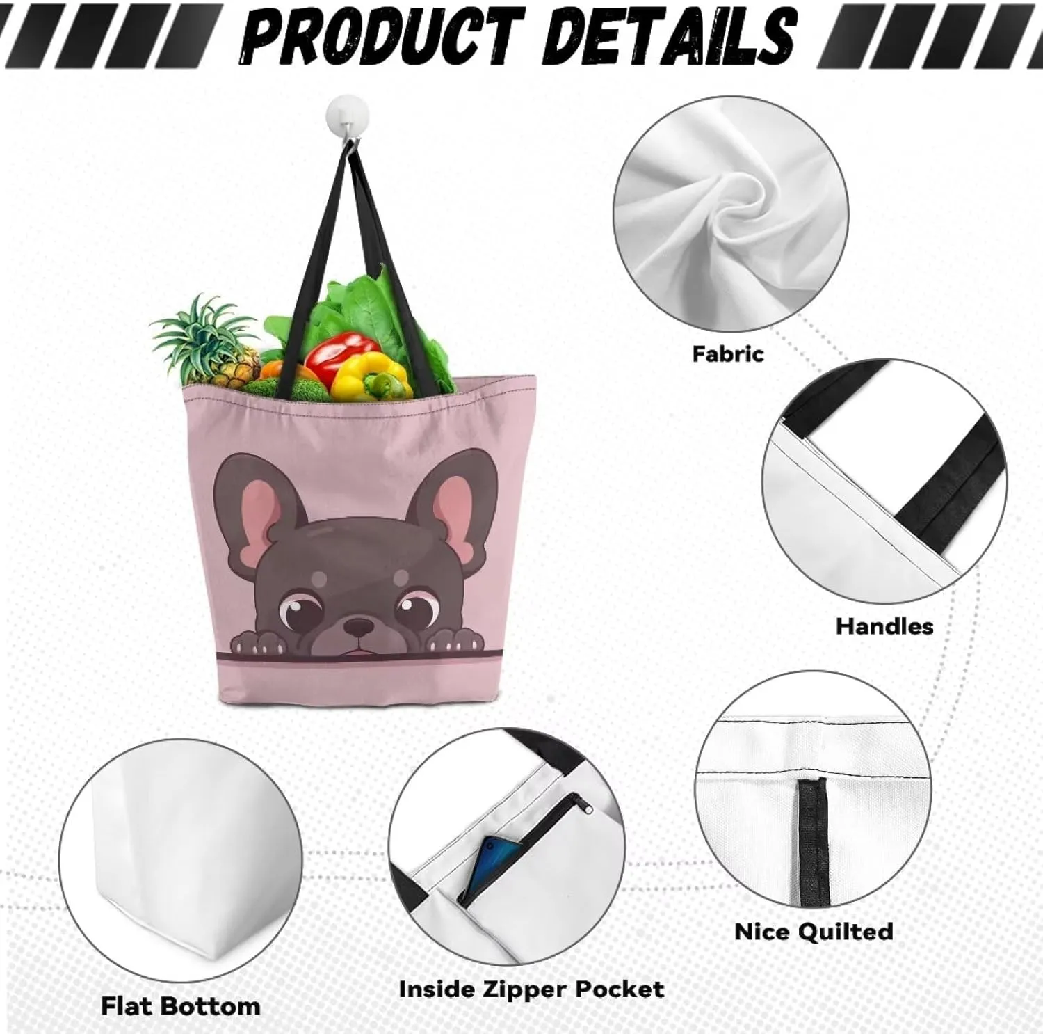 Xpyiqun Canvas Tote Bag for Women Aesthetic Cloth Bags Reusable Grocery Shopping Bag Large Shoulder Handbag