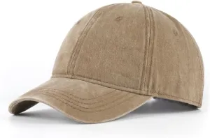XXL Oversize Washed Denim Baseball Cap,Low Profile Jean Sports Cap for Big Heads 23.5"-25.5",Large Pigment Dyed Dad Hat