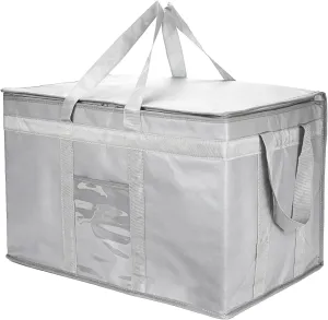 Yalin XXXL Large Insulated Cooler Bag, Styrofoam Cooler of Keep Food Hot or Cold, Reusable Double Zipper Food Delivery Bag for Grocery Shopping, 23" W x 15" H x 14" D