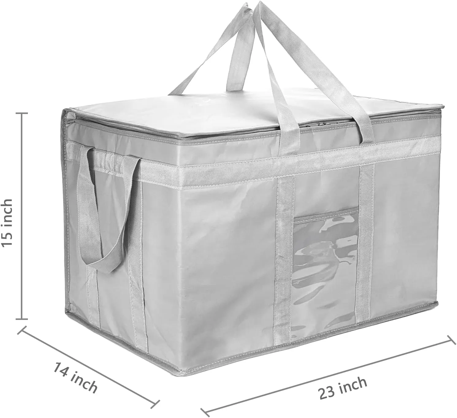 Yalin XXXL Large Insulated Cooler Bag, Styrofoam Cooler of Keep Food Hot or Cold, Reusable Double Zipper Food Delivery Bag for Grocery Shopping, 23" W x 15" H x 14" D