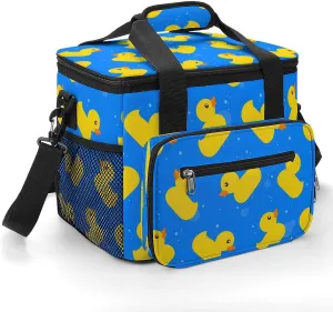Yellow Rubber Ducks 22.5L Insulated Camping Coolers Bag Large Leakproof Ice Chest for Beach Travel Picnic