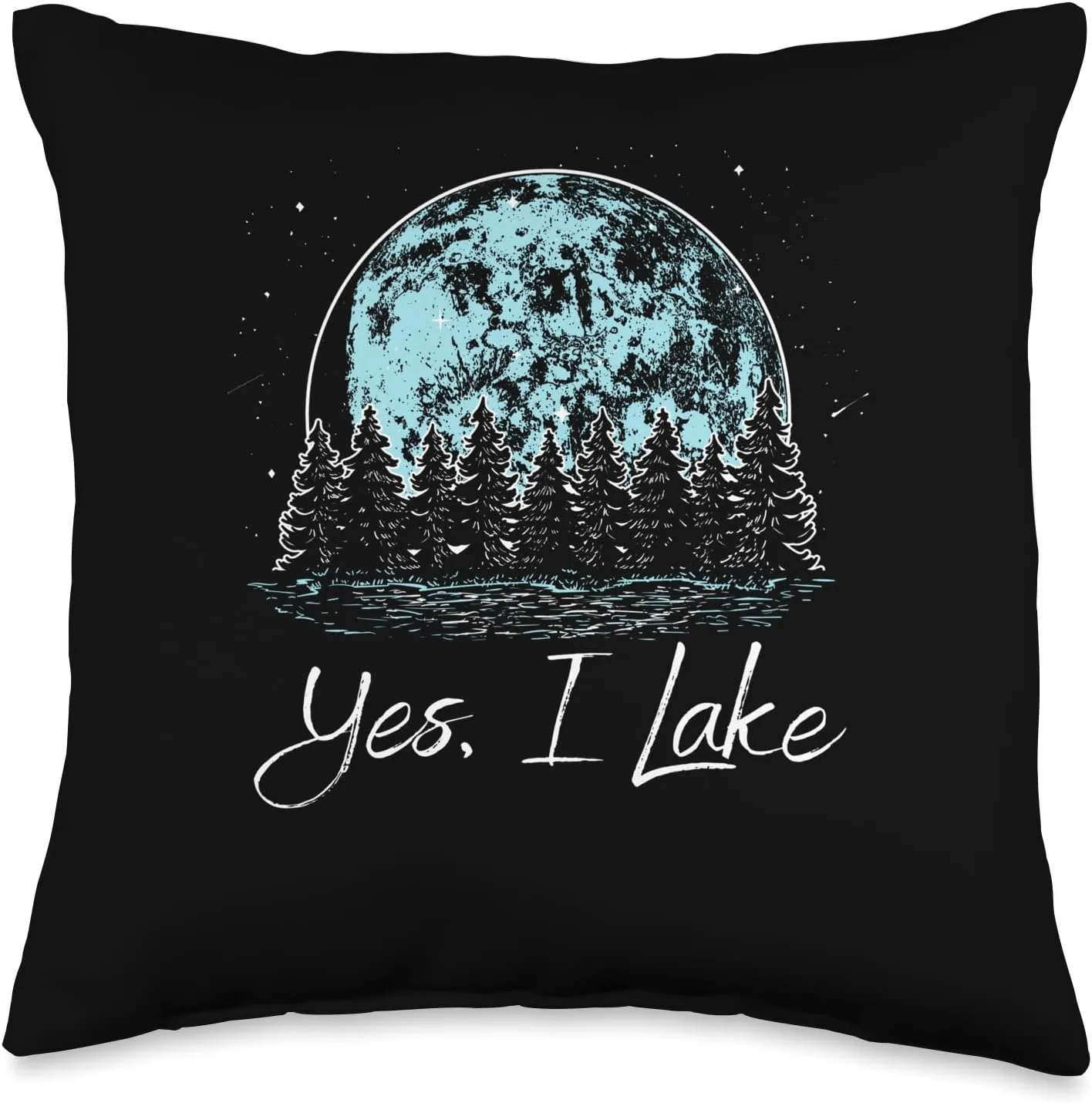 Yes I Lake Traveler Camping Exploration Camper Lakes Throw Pillow