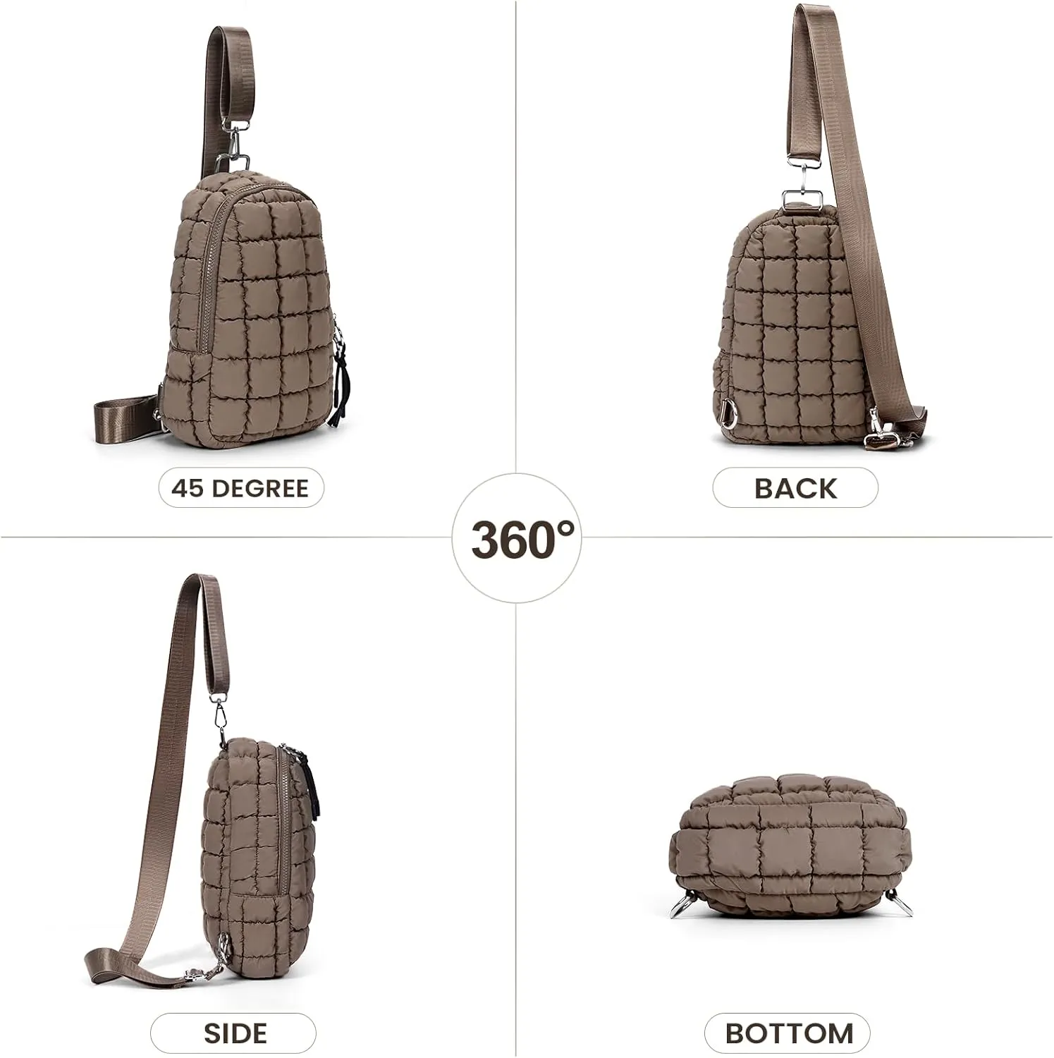 YFGBCX Puffer Bag Quilted Sling Bag for Women Crossbody Purse Sling Backpack Quilted Fanny Pack Puffy Chest Purse