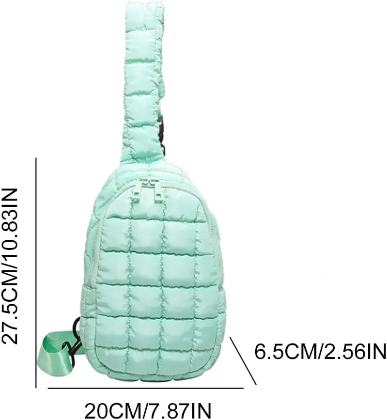 YFGBCX Puffer Quilted Sling Bag Puffy Crossbody Purse for Women Puffer Fanny Pack Quilted Chest Bag Puffy Waist Bag