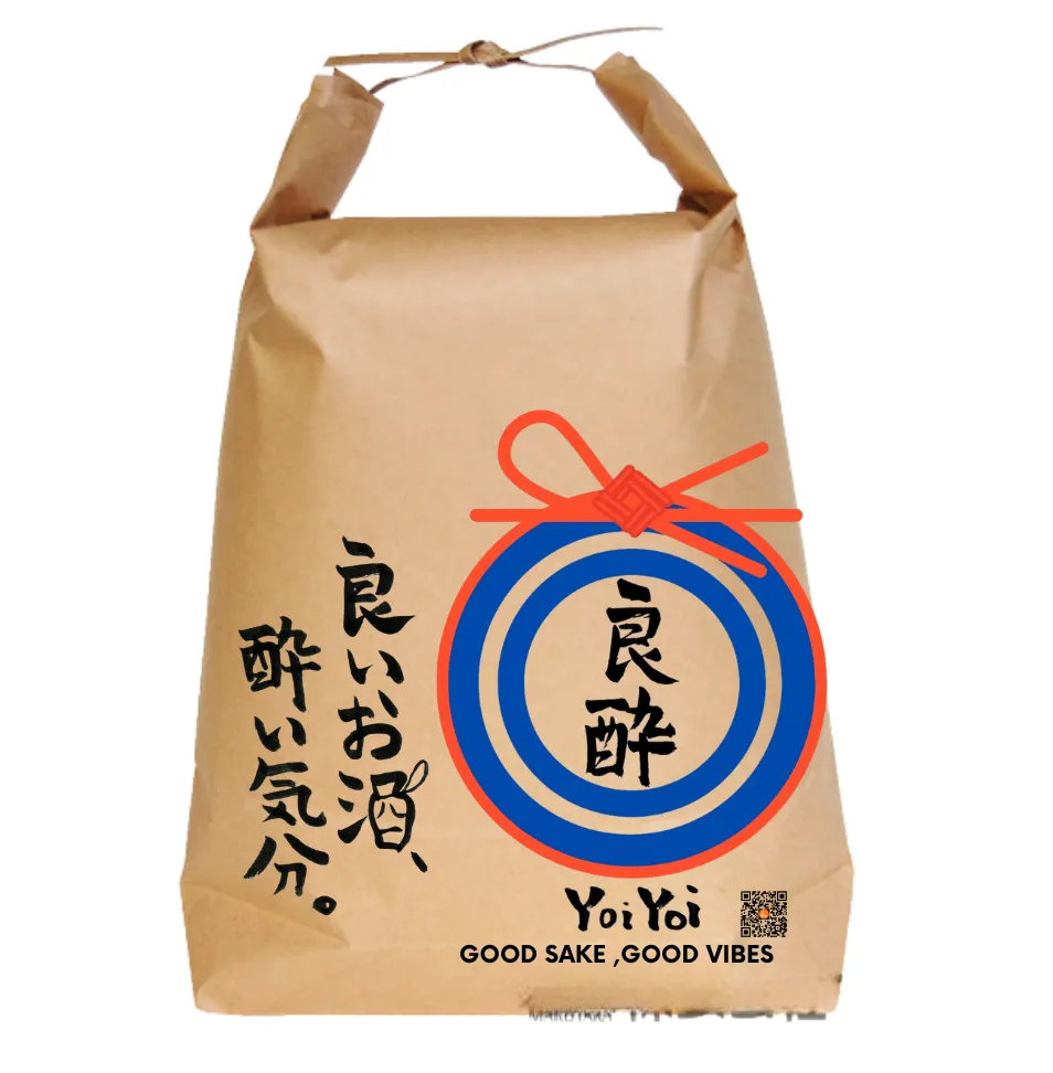 YoiYoi Rice Paper Bag Japanese sake bottle shopping bag shoulder natural colour