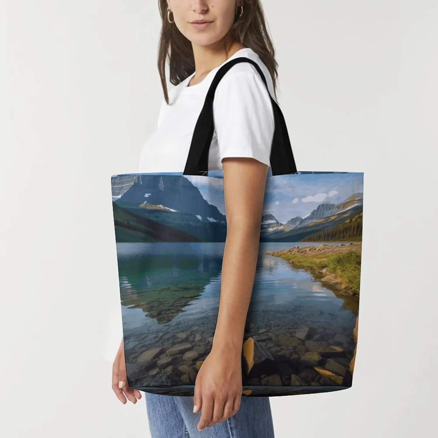 Yorkie Puppy Tote Bags, Reusable Grocery Bags, Large Shopping Bag, Shoulder Bag for Women