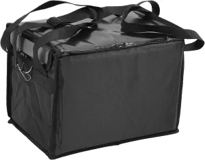 Yosoo Insulated Food Delivery Bag Portable Bottom Plate Frame Shoulder Strap Oxford Cloth Reusable Food Delivery Inner Fastener Reflective Strip for Catering Restaurant (32L)
