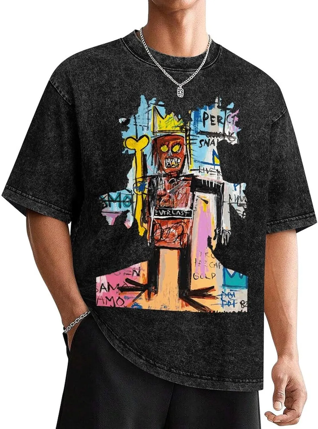 Youth & Adult Men's Short Sleeve T Shirts, Retro Oversized Crewneck Top T Shirt