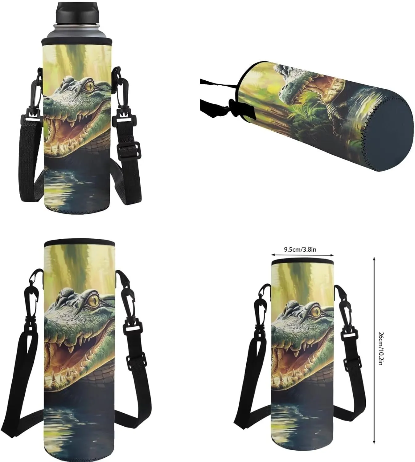 ZFRXIGN Crocodile Backpack for School for Boys Cool Bookbag Lunch Box Pencil Case Water Bottle Holder with Strap Teenager Book Back Pack Large Capacity Sport Travel Satchel Green