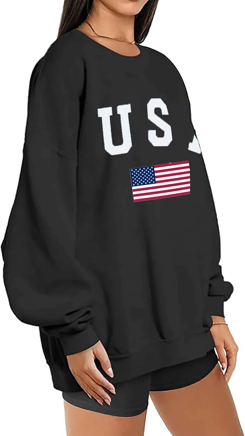 Zoyami Womens Crewneck Sweatshirt Graphic Long Sleeve Top Pullover Oversized Sweaters