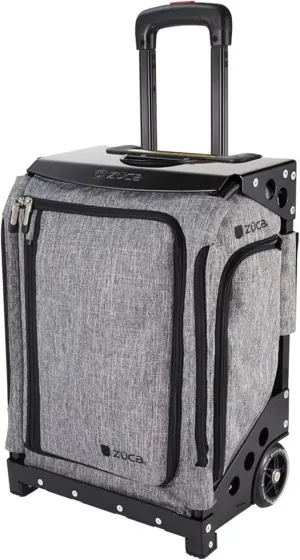 ZUCA Navigator 20-Inch Carry On Luggage Suitcase with Wheels Airline Approved, Built-In Seat Ultimate Organization Lightweight & Durable Ideal for Business & Leisure Travel Grey w/Black Frame